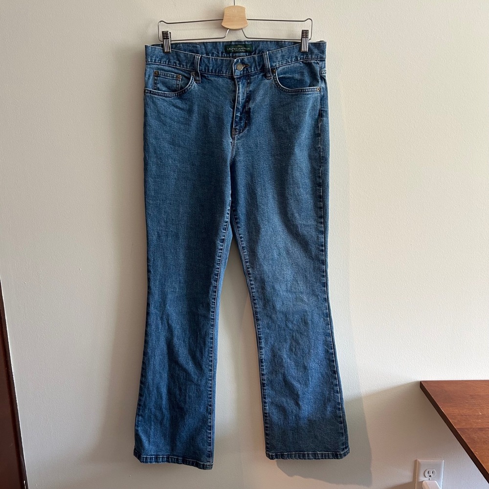 Lauren Ralph Lauren‎ Jeans Blue 10 Classic Bootcut Mid Rise Stretch Denim LRL